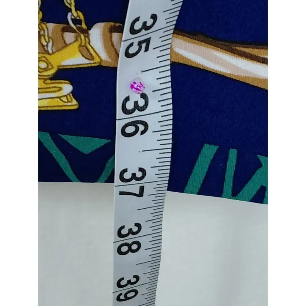 Cache Blue Sheath Knee Length Geometric Dress Women Size M